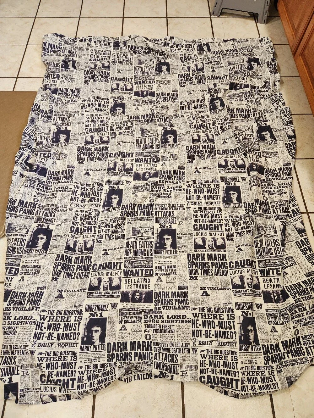 Pottery Barn Harry Potter Newspaper Print Daily Prophet Twin Duvet Cover Bedding